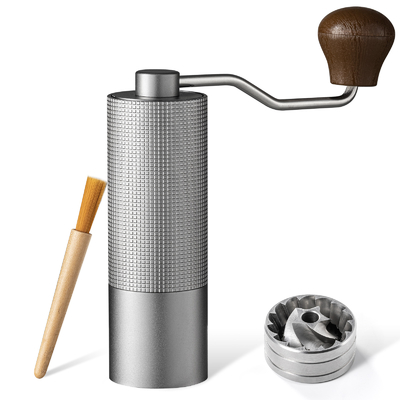 Smerigliatrice manuale per chicchi di caffè in acciaio inossidabile con fresa conica in metallo, portatile, lavabile, a manovella