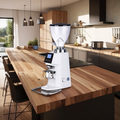 10 - 15 kg/h Velocità di macinatura Macinatrice commerciale di caffè argento con borse piatte